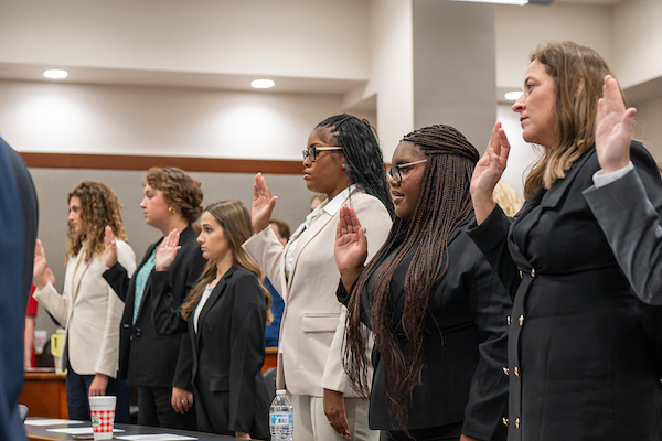 students being sworn in to clinical practice
