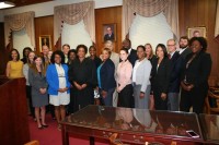 Group shot of all volunteers and Judge Marie Wilson. From left to right: Gayla Carpenter-Sanders, Monique Caples, Laci Moore, Jake Reed, Briley Elliott, Macy McCarty, Sara Cotten, Paul Pritchard, Yumekia Jones, Judge Marie Wilson, Nicole Jones, Lorna Frazier, Joel Henderson, Emily Bradley, Quinton Thompson, Kimberly Merchant, Stephanie Macvaugh, Tiffany Graves, Doug Wade, Austin Frye and Cynthia Lee